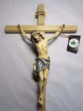 Large Wall Cross, Crucifix - Beautifully Hand Painted & Hand Carved - All Wood  picture