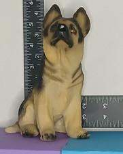 German Shepherd Puppy Figurine Resin Faux Wood Look Dog Statue Rustic Decor🐕 picture