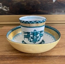 STEINBOCK-EMAIL Austria Rare Enamel CUP AND SAUCER Vintage 1950s picture