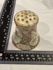 Nippon Royal Satsuma Detail Moriage Sugar Shaker Salt Pepper Antique Japan 2.5