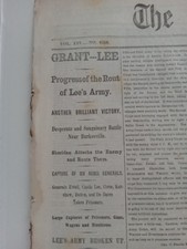 April 8, 1865 - DAY BEFORE APPOMATTOX -End Of Civil War-New York Times Newspaper picture