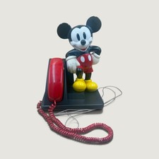 AT&T Mickey Mouse Telephone Black Red Yellow Vintage Design Line Landline Phone picture
