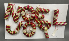 Vintage NOEL JOY Candycane Style Letter Christmas Ornament picture