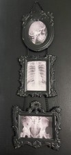 Ashland Halloween Gothic Ornate Metal Triptych Wall Decor Skeleton X-Ray Art 28” picture