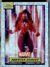 2024 Topps Chrome Marvel SPIDER WEB REFRACTOR #66 America Chavez /399 picture
