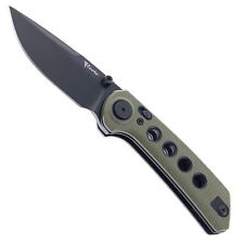Reate PL-XT Folding Knife Green Micarta Handle Nitro-V Plain Black PVD Finish picture