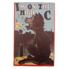 Vintage 1907 High C Singing Black Cat Postcard Humorous Antique Canada Post Card picture
