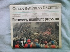 Green Bay Press Gazette Newspaper From Historic 9-11 Tragedy Dated 9-13-2001 picture