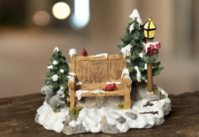 RETIRED Department 56 Christmas Holiday Village Mill Creek Park Bench picture