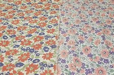 Antique Feedsack, 2 Matching Partial Florals, Red 34
