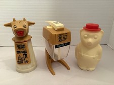 Whirley Industries Vintage Moo-Cow Creamer and Sugar Dispenser & Squeeze Bear picture