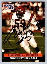 Kevin Walker Autograph 1991 Pro Set NFL Football Card #466 Signed Bengals LB picture