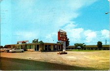 Troy AL postcard GRIMES MOTEL & RESTAURANT WITH VINTAGE CARS s/21 AZ7445 picture