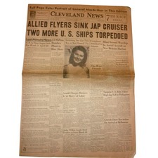 1942 Cleveland News WWII Newspaper General MacArthur Pacific War picture