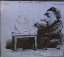 Barye Caricatured as a Bear, Antoine-Louis Barye, Magic Lantern Glass Slide picture