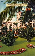 Hollywood Beach Hotel & Gardens Hollywood Beach Florida Linen Postcard picture