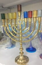 Lot of 9 Glass Oil Candle Cups Holders Narrow DIY Menorah Candlesticks Judaica picture