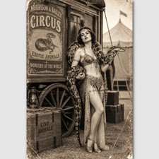 Circus Snake Charmer Vintage Photo Print Oddity Preformer Odd SIdeshow 8 picture