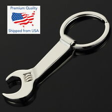 Adjustable Wrench Shape Keychain Smooth Silver Zinc Alloy Bottle Opener Beer Can picture