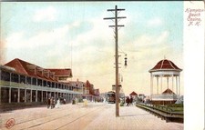 1907-10's CASINO TROLLEY CAR GAS LIGHT HAMPTON BEACH NEW HAMPSHIRE NH POSTCARD picture