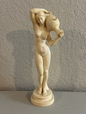 Vintage A. Santini Water Bearer Statue 11.25” Creamy Alabaster Mid Century Italy picture