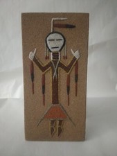 Authentic Native American Navajo Sand Art Signed J. Toledo NIGHT CHANT 4