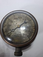 Vintage Ashcroft Steam Pressure Gauge With Convex Dome Glass Top picture