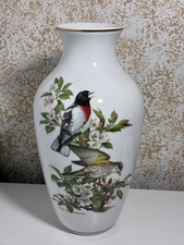 Kaiser West Germany Vintage Vase Rose Breasted Grosbeaks by Roger Tory Peterson picture