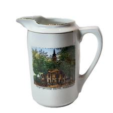 MIDDLEBURY VT Church VERMONT ANTIQUE Souvenir China TRINKET CREAMER picture