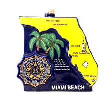 1974 Ezra Brooks American Legion Convention Florida Ceramic Decanter Miami Beach picture