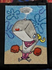 Topps 2025 Chrome SpongeBob 25th Pearl Sketch 1/1 Auto Jasmine Contois   picture