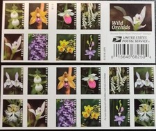 Great MNH Total 100 Pcs - Wild Orchids U.S. - 5 Books with 20 picture