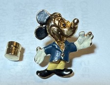 Vintage 60’s  Mickey Mouse Enamel Pin Gold Tone Blue Yellow Suit 1” Coro VGC picture