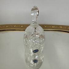 Bohemia Vintage Cut Crystal Bell Made in Czech Republic Faceted Handle picture