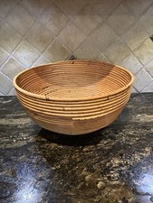 Charming Vintage Large 70s Gabriella Crespi Style Italy Pencil Reed Bowl Basket picture