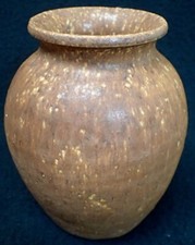 vintage brown speckled glaze handmade pottery vase 5 1/4