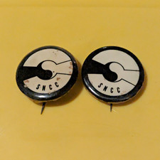 Vintage 1960s SNCC Civil Rights Handshake Pinback Buttons Student Nonviolent picture