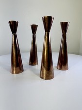 Set Of 4 E. Dragsted Copper Candle Holders MCM picture