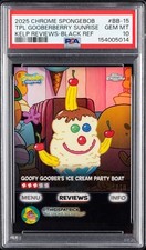 2025 Topps Chrome SpongeBob  Triple Gooberberry Sunrise /10 Black #BB-15 PSA 10 picture