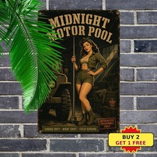 Sexy Military Girl Metal Sign Chic Art Retro Pinup Wall Decor picture