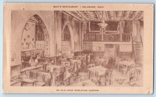 1942 Delaware Ohio Postcard Bun's Restaurant Old Wesleyan Custom Leichmer O.W.V. picture