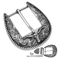 unisex Western Replacement Belt Buckles (Vintage Silver, Large) picture