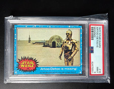 Topps 1977 Star Wars Series 1 ARTOO-DETOO IS MISSING #18 PSA 9 picture
