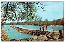 c1960's Pier and Partial View of Sandy Beach Sutton Ontario Canada Postcard picture