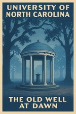 University of North Carolina 'The Old Well at Dawn' Vintage Style Poster c1930s picture