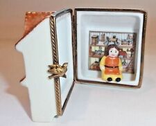 Peint Main Limoges Trinket - Doll House With Removable Doll picture