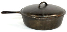 Griswold Cast Iron Deep Chicken Fryer No. 8 Pan 777 with Dimpled 10