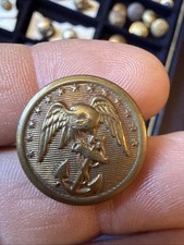 Antique USMC Coat Button 7/8 Scovill Waterbury Dots Backmark Indian Wars picture