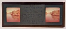 40's STEREOSCOPIC GLASS SLIDE SPOKANE RIVER AT SPOKANE WASHINGTON SGS1 picture