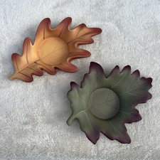 2 PartyLite Whispering Leaves Leaf Shaped Votive Tea Light Candle Holders picture